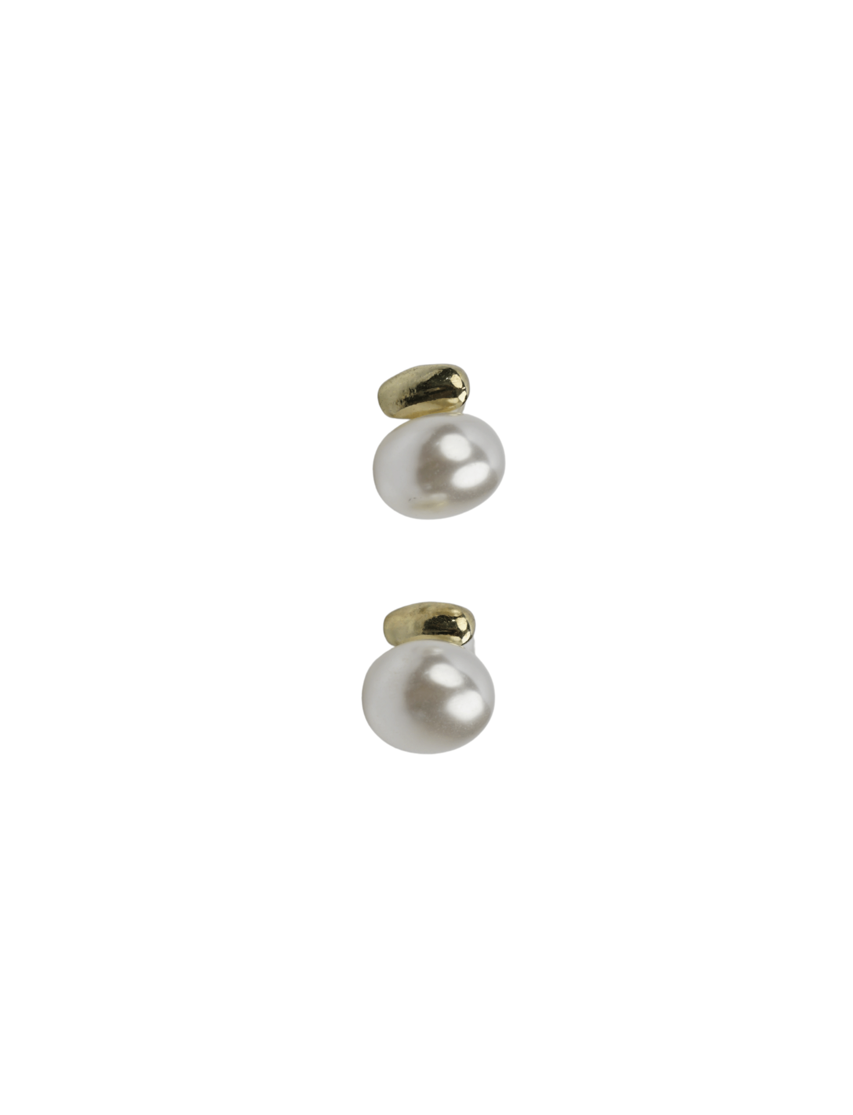 Gold Opulent Pearl Duo Pin Earrings – thumbnail 2