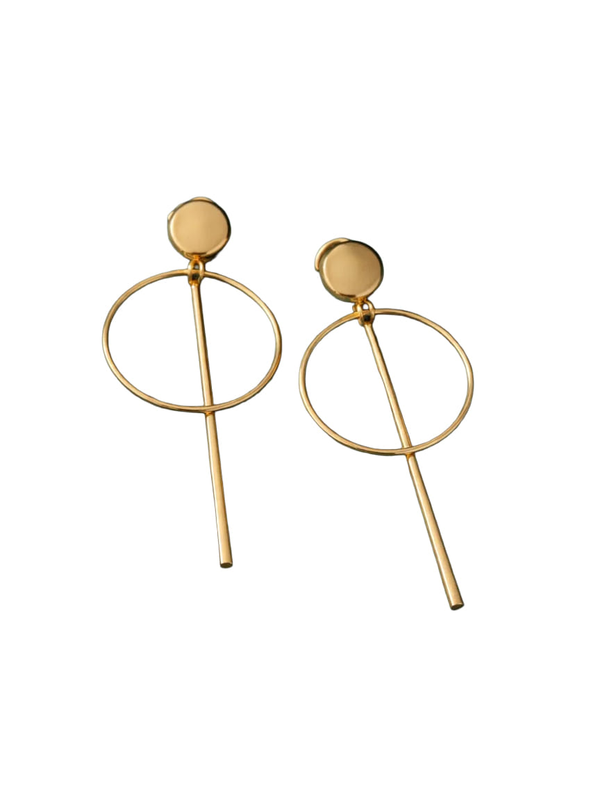 Golden Open Ball Pin Earrings – thumbnail 2