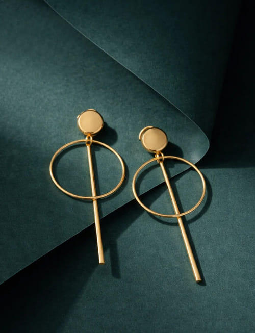 Golden Open Ball Pin Earrings Golden Open Ball Pin Earrings