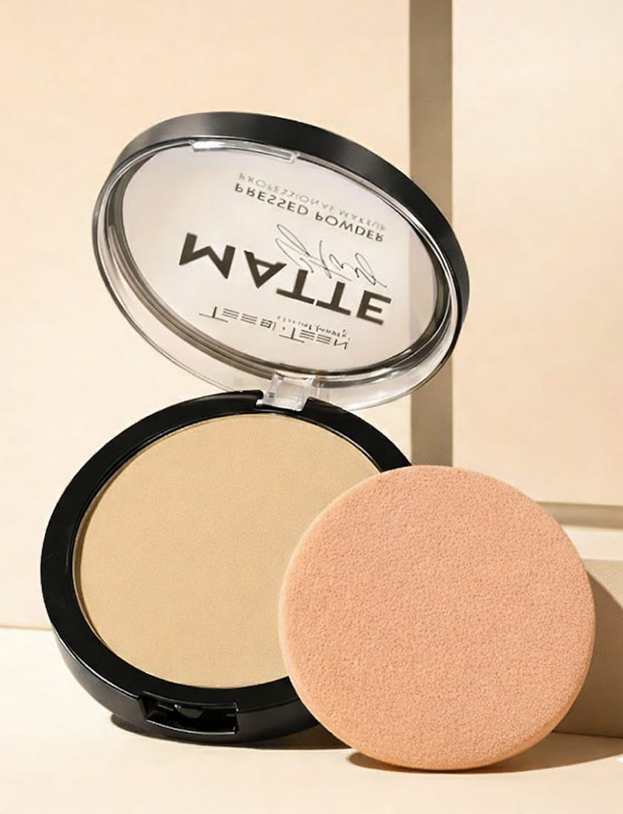 Matte Stay Pressed Powder Professional Makeup Compact - Shade 01