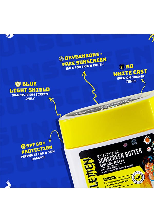 Moisturizing Sunscreen Butter SPF 50+ PA+++ (50g) With Zinc Oxide, Uvinal A Plus And Rice Starch : Non Greasy