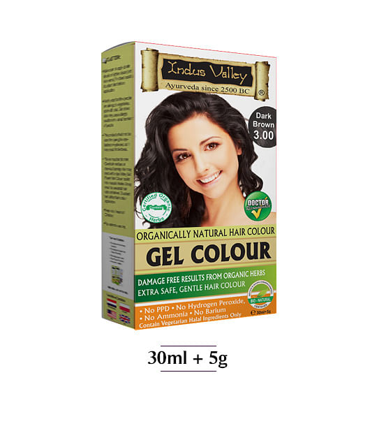 Indus Valley Damage Free Gel Hair Colour  Black 10 Pack Of 2 400ml  40g