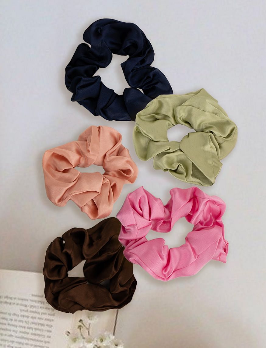 PATHAK ONLINE 4Pcs Hair Scrunchies Satin Silk Elastic Hair Bands Hair Scarf  Ponytail Holder Scrunchy Ties Vintage Accessories for Women GirlsAssorted  MULTI Color And Print  Amazonin Jewellery