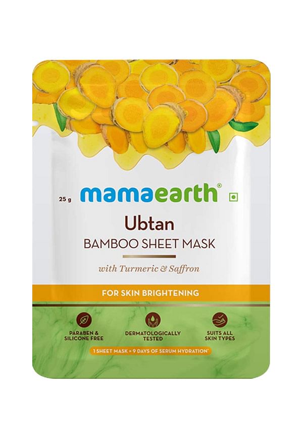 Ubtan Bamboo Sheet Mask with Turmeric & Saffron for Skin Brightening