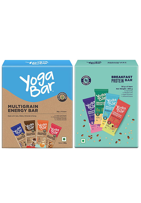 Yogabar Variety Combo Pack - (Protein Bar Variety Box - 6 X 60 G And Snack  Bar Variety Pack - 10 X 38 G And Breakfast Variety Pack 6 X 50 G) 