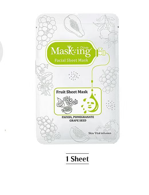 Fruit Sheet Mask - Papaya, Pomegranate & Grapeseed