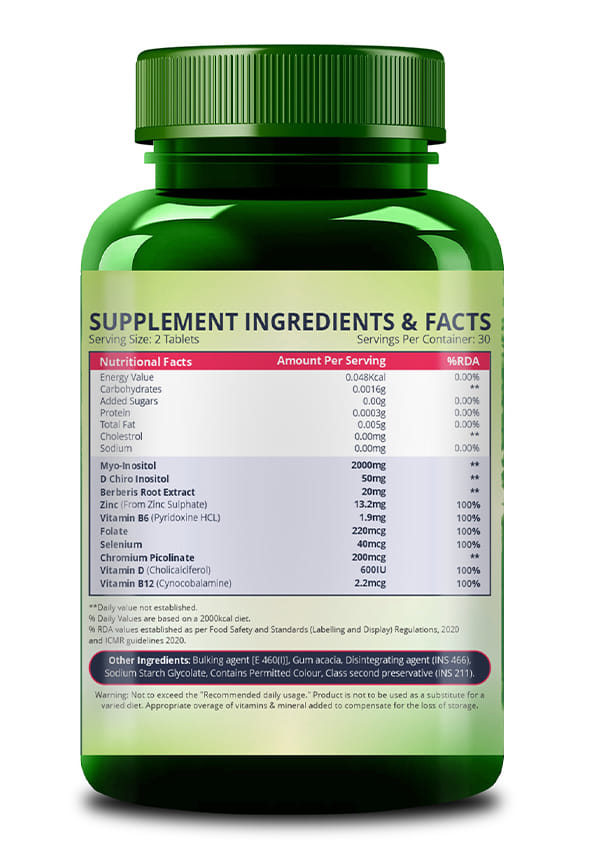 Vlado's Himalayan Organics PCOS Multivitamin Supplement 2000mg Myo-Inositol – thumbnail 3