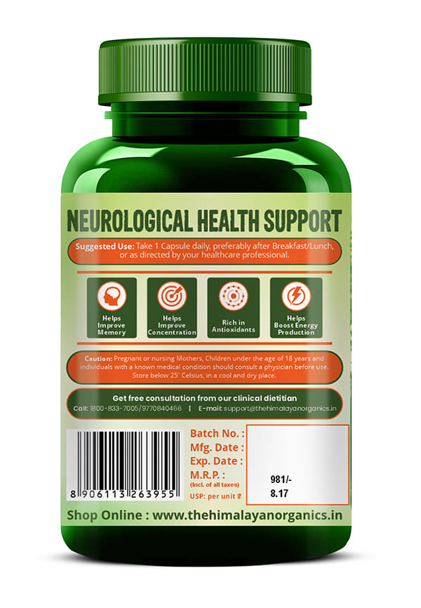 Vlado's Himalayan Organics Plant-Based Vitamin B1 | Rich in Antioxidants | Supports Memory And Energy (120 Capsules) – thumbnail 3