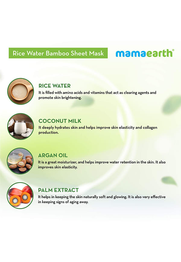 Rice Water Bamboo Sheet Mask With Rice Water & Coconut Milk For Deep Hydration – thumbnail 4
