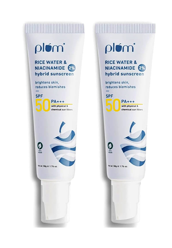 2% Niacinamide & Rice Water Hybrid Face Sunscreen with SPF 50 PA+++ | Pack Of 2