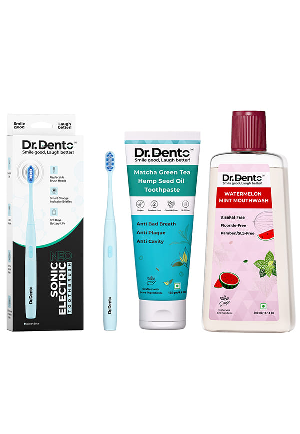 Neo - Ocean Blue with Matcha Green Tea Toothpaste and Cucumber Mint Mouthwash