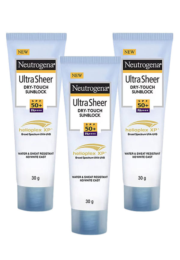 Ultra Sheer Sunscreen SPF 50+ - Ultra Light, For Oily And Dry Skin - Pack of 3
