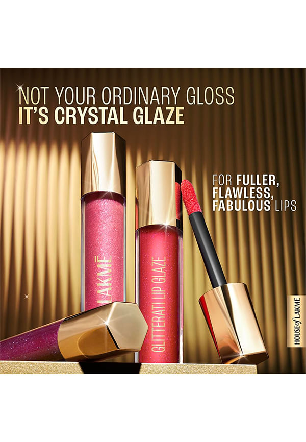 Grandista Mometria GLITTER&GLAMOURS 12点 Glitterati Lip Glaze | Size: 5 ml | Shades: Berry Sparkler By Lakme