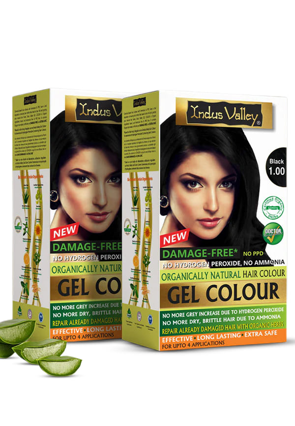 Damage Free Gel Hair Colour | Black 1.00 | Pack of 2