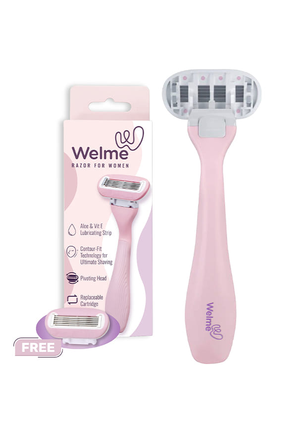 Welme Reusable Hair Removal Razor for Women with Aloe Vera & Vitamin E