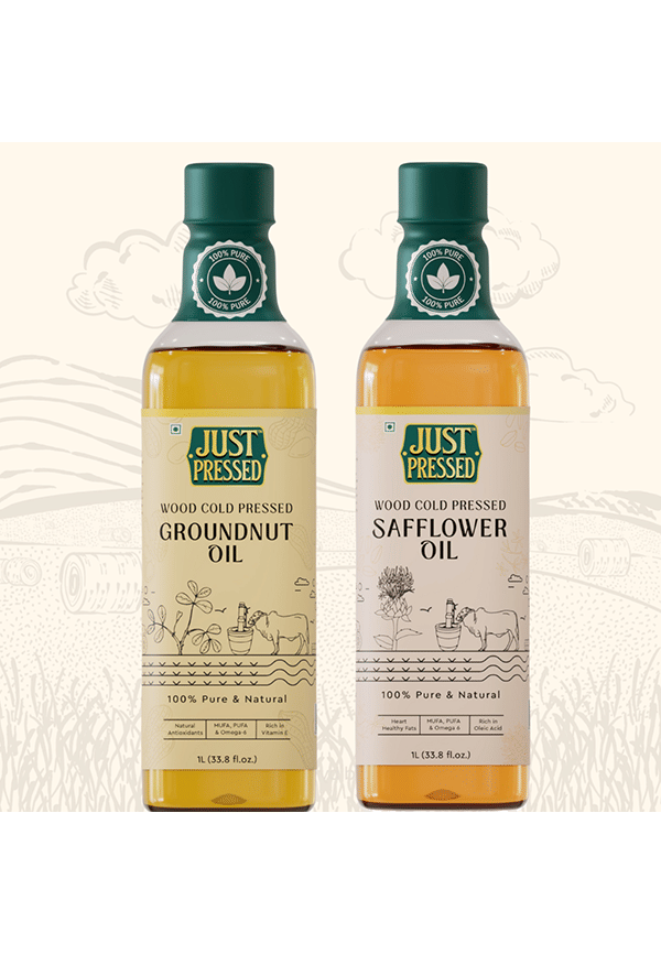 Combo Groundnut and Safflower Oil - Wood Cold Pressed