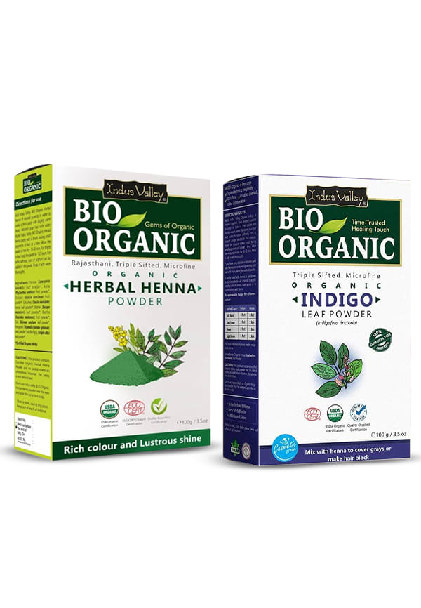 Bio Organic Herbal Henna & Indigo Powder Combo Bio Organic Herbal Henna & Indigo Powder Combo