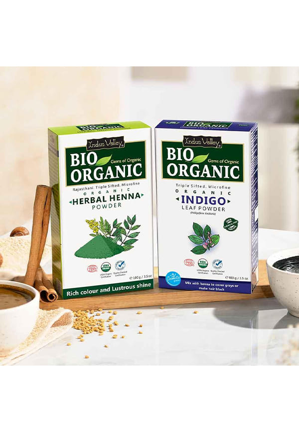 Bio Organic Herbal Henna & Indigo Powder Combo – thumbnail 2