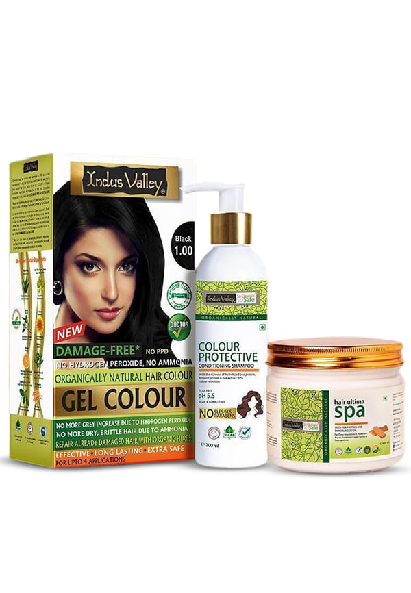 Hair Colour With Shampoo and Ultima Spa - Black