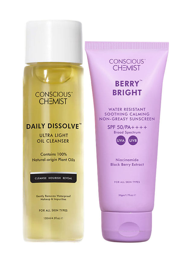 Light Makeup Removal Oil Cleanser & Niacinamide Sunscreen Spf 50 Pa+++ COMBO
