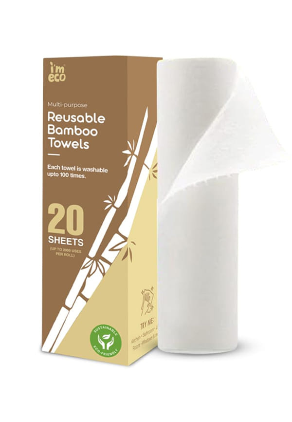 Bamboo Kitchen Towel Roll | Reusable Paper Napkins