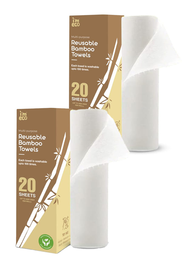 Bamboo Kitchen Towel Roll | Reusable Paper Napkins