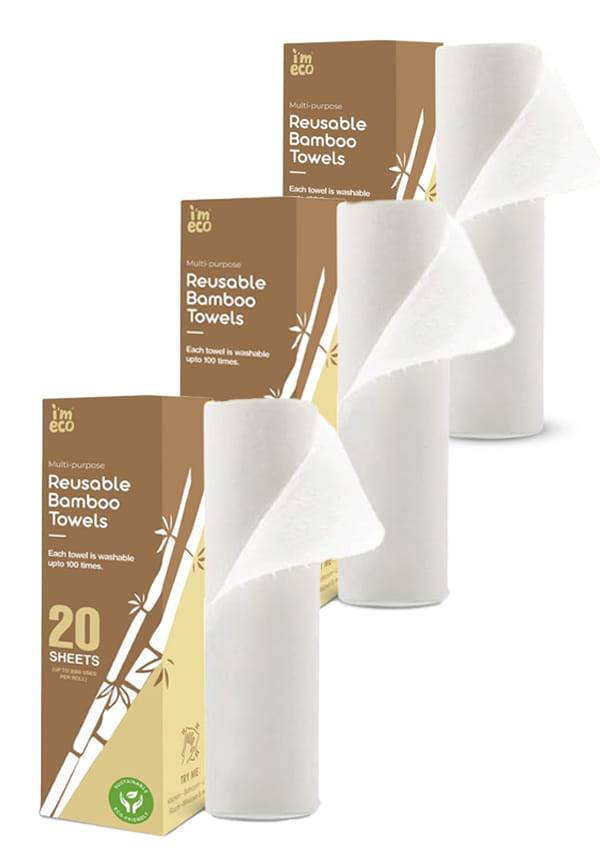 Bamboo Kitchen Towel Roll | Reusable Paper Napkins