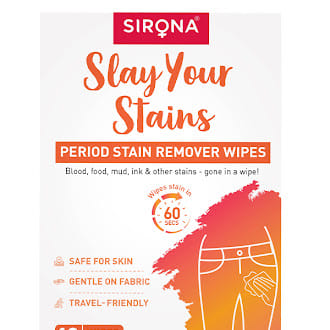 Sirona Period Stain Remover Wipes, Instant Stain Remover for Clothes