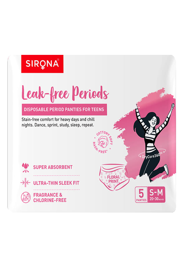 Disposable Teens Period Pants | Period Panty for Teens | Leak-proof Protection | Super Absorbent & Comfortable | Available in Cute Floral Design