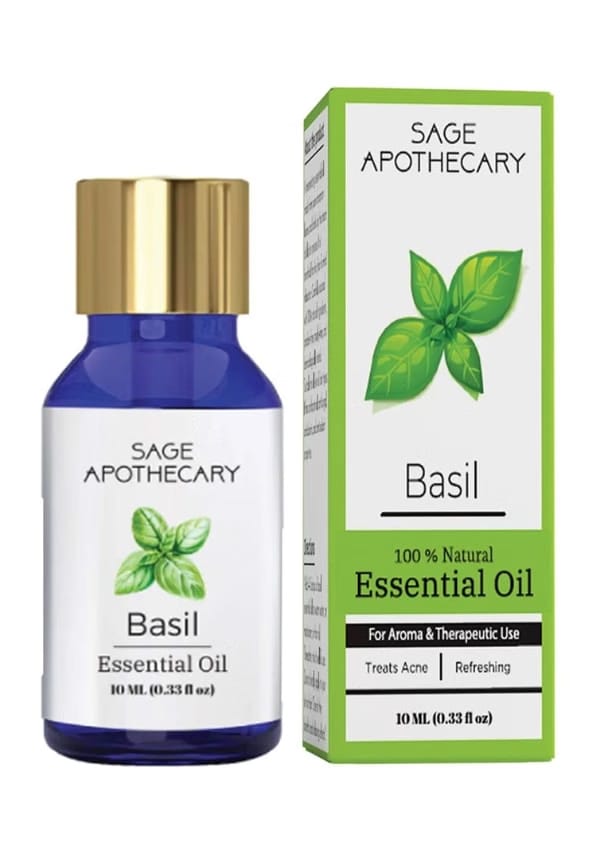 Sage Apothecary 100% Natural Basil Essential Oil