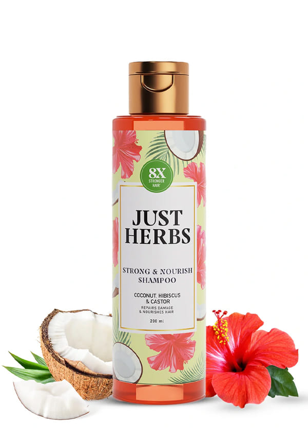 Strong & Nourish Shampoo | Coconut, Hibiscus, Castor & 11 Herbs