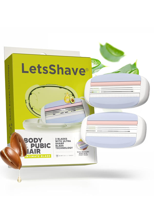 LetsShave Body and Pubic Shaving Razor Blades Refills (Cartridge), Pack of 2, Ultra Sharp 3 Blade Razor Set, Intimate Razor, Dual Moisture Bar with Pivot Head, Blades for Men LetsShave Body and Pubic Shaving Razor Blades Refills (Cartridge), Pack of 2, Ultra Sharp 3 Blade Razor Set, Intimate Razor, Dual Moisture Bar with Pivot Head, Blades for Men