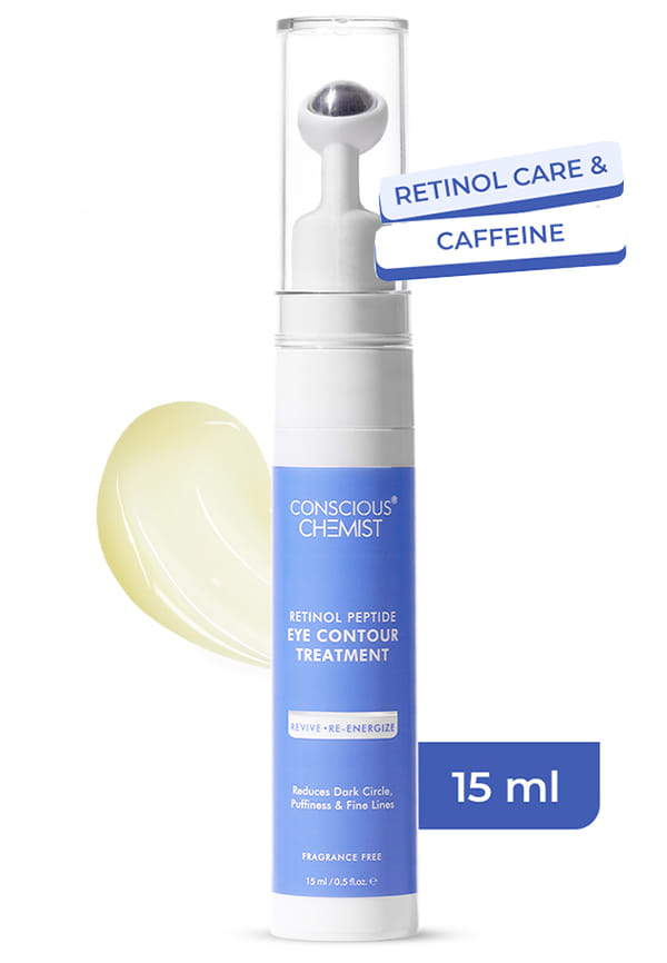 Retinol Peptide Under Eye Cream Serum with Soothing Massage Roller