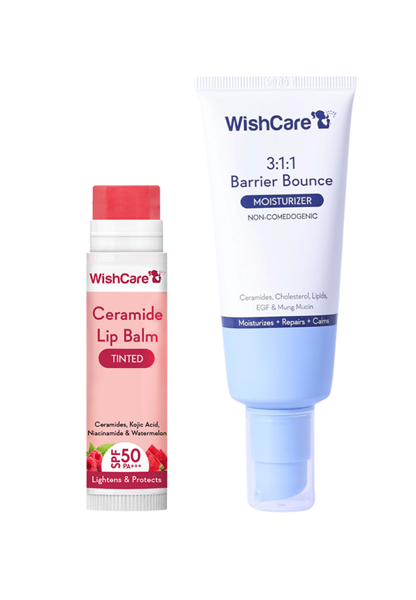 WishCare Lip & Barrier Repair Combo | Tinted Lip Balm SPF 50 & Barrier Bounce Moisturizer