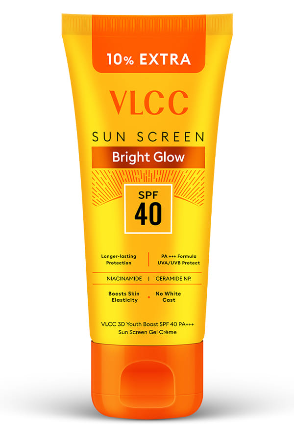 VLCC Bright Glow 3D Youth Boost SPF 40 PA+++ Sunscreen Gel Cream - 100 g with 10 g extra