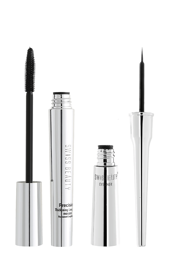 Jet Black Bold Felt Tip Eyeliner + Waterproof Mascara