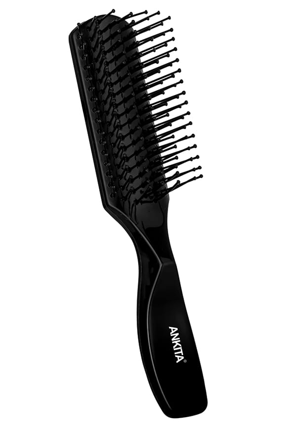 Mini Flat Hair Brush with Nylon Bristle|Hair Brush with Strong and Flexible Nylon Bristles|For Grooming, Straightening, Smoothing, Detangling Hair, Ideal for Men & Women|Travel Friendly | Multipurpose (A21-B)