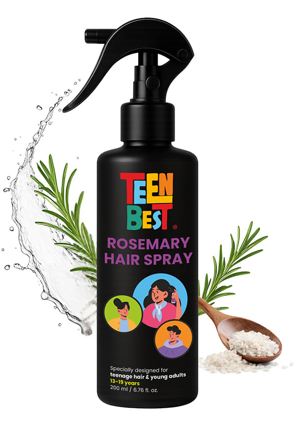 HealthBest Teens Rosemary Water Spray Hair Styling Mist for Hair Fall Control, Shine & Strong Roots – 200ml
