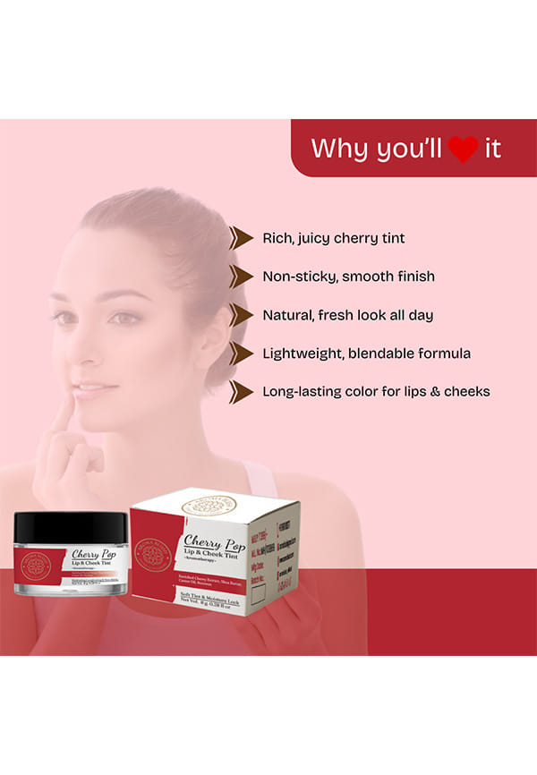 Lip & Cheek Tint – Enriched with Cherry Extract, Shea Butter, Castor Oil & Beeswax – thumbnail 3