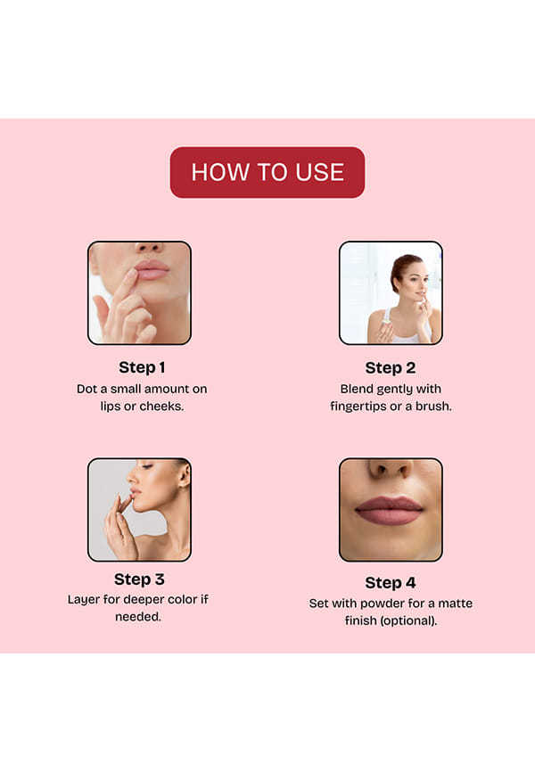 Lip & Cheek Tint – Enriched with Cherry Extract, Shea Butter, Castor Oil & Beeswax – thumbnail 4