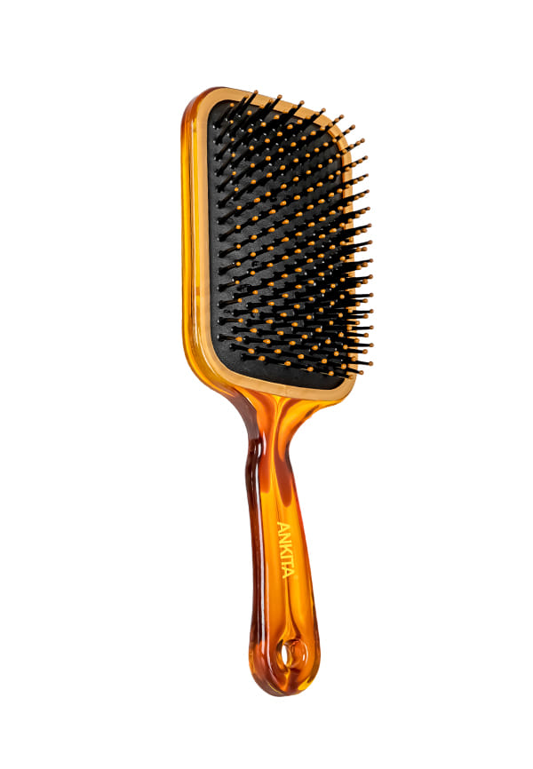 Paddle Hair Brush With Nylon Bristle & Mirror on Back