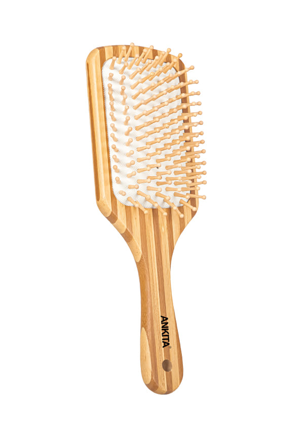 Bamboo Wood Paddle Hair Brush with Bamboo Bristles