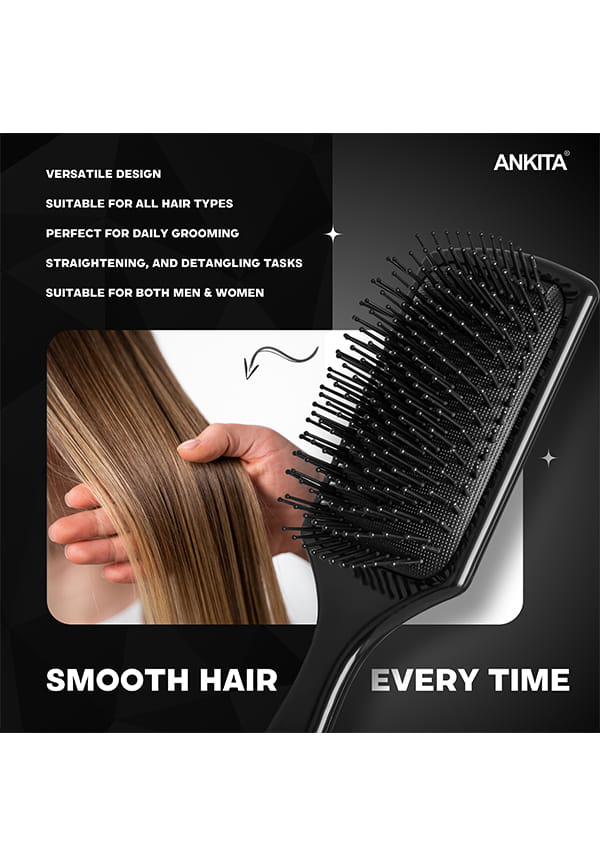 Flat Paddle Hair Brush with Nylon Bristle – thumbnail 3