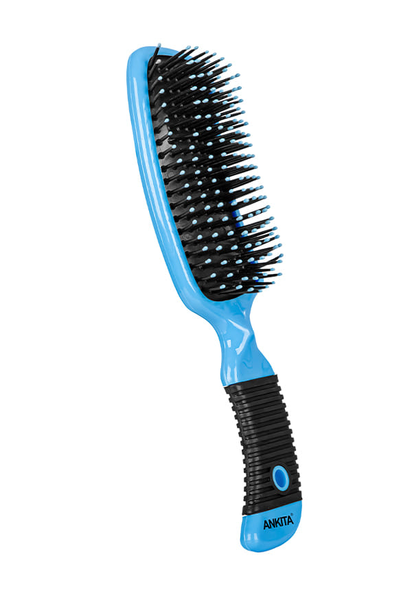 Flat Hair Brush with Strong and Flexible Nylon Bristles