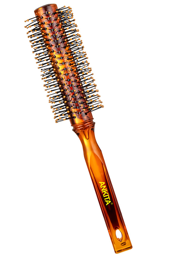 Round Hair Brush with Nylon Bristle|Hair Brush With Quality and Flexible Bristles|For Grooming, Straightening, Smoothing, Detangling Hair, Ideal for Men & Women (B73 Shell)