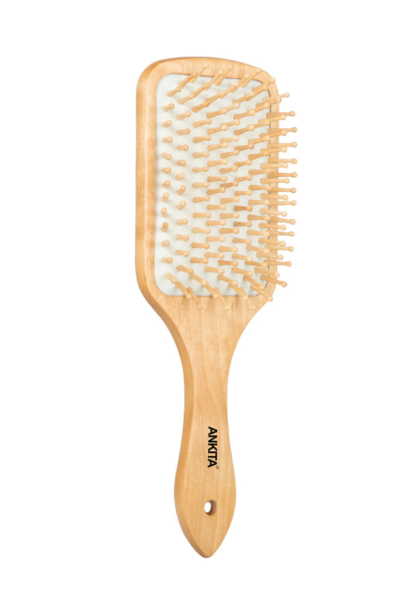 Bamboo Wood Paddle Hair Brush with Bamboo Bristles
