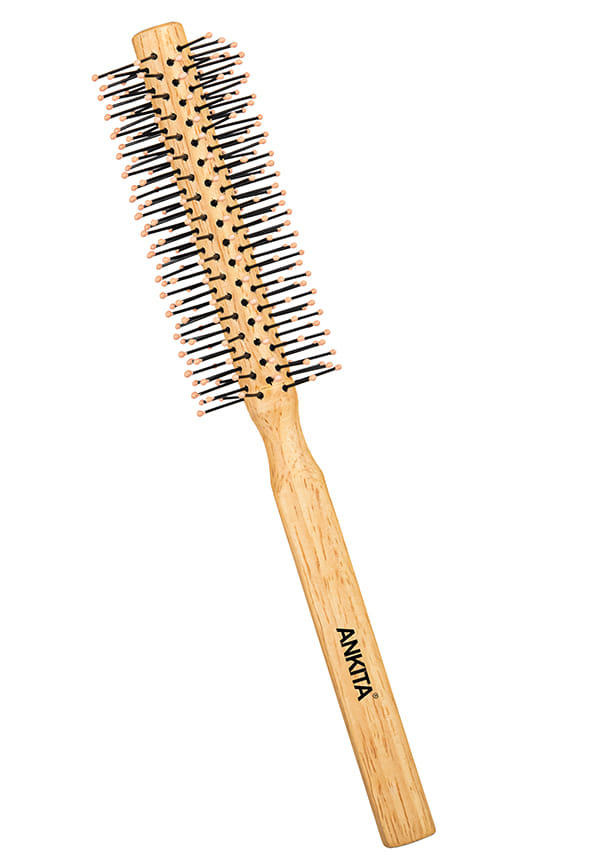 Round Wooden Hair Brush with Nylon Bristle|Hair Brush With Quality and Flexible Bristles