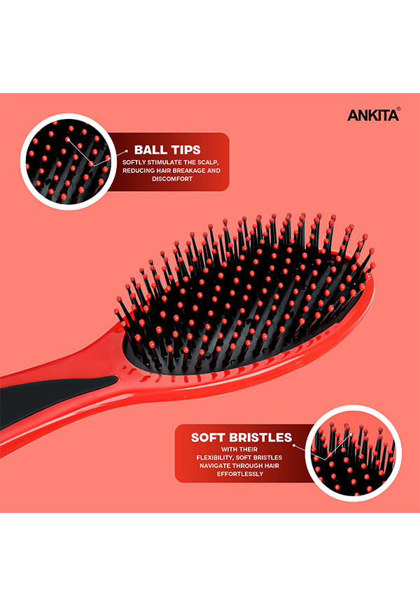 Flat Hair Brush with Strong and Flexible Nylon Bristles – thumbnail 3