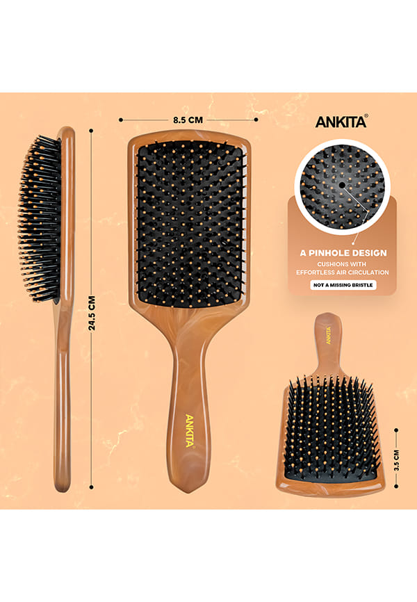 Paddle Hair Brush with Nylon Bristle|Paddle Hair Brush with Strong and Flexible soft Bristles – thumbnail 2