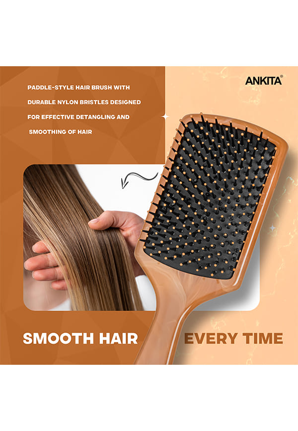 Paddle Hair Brush with Nylon Bristle|Paddle Hair Brush with Strong and Flexible soft Bristles – thumbnail 4